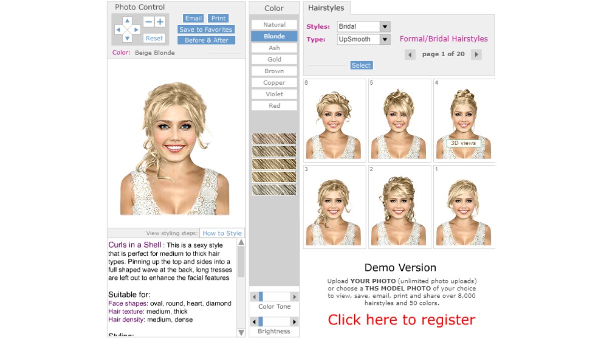 try wedding hairstyles on your photo - free virtual hair app