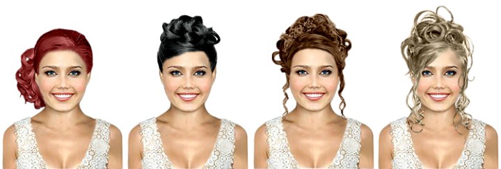 Wedding hair to try on a photo of yourself
