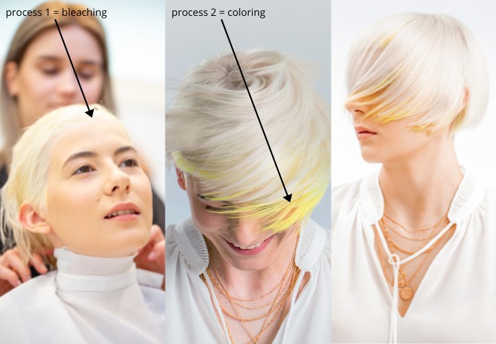 Double process hair coloring