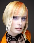 blonde hair with orange