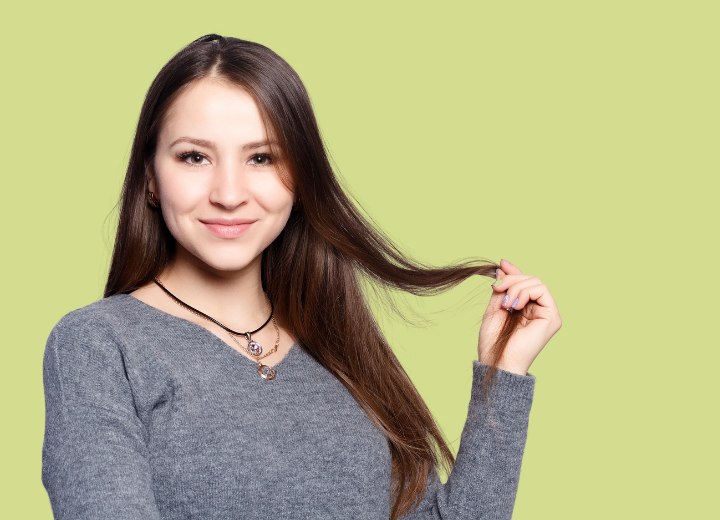Young woman with beautiful long hair