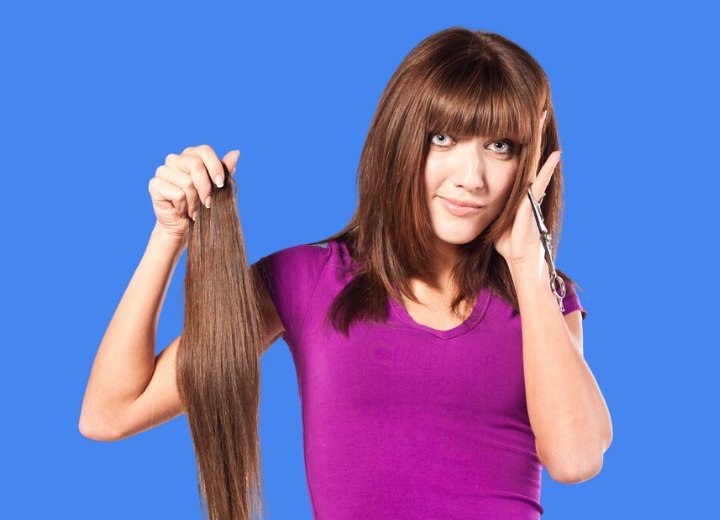 Woman who cut her ruined hair off