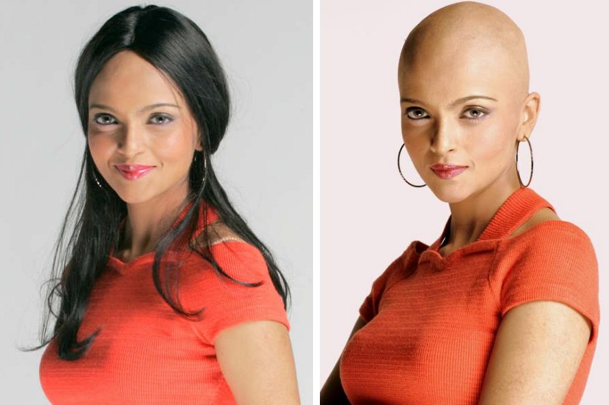 Glenda Narulla shaved her head bald for a fashion photo shoot
