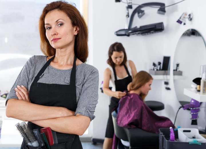 Hair treatment in a salon