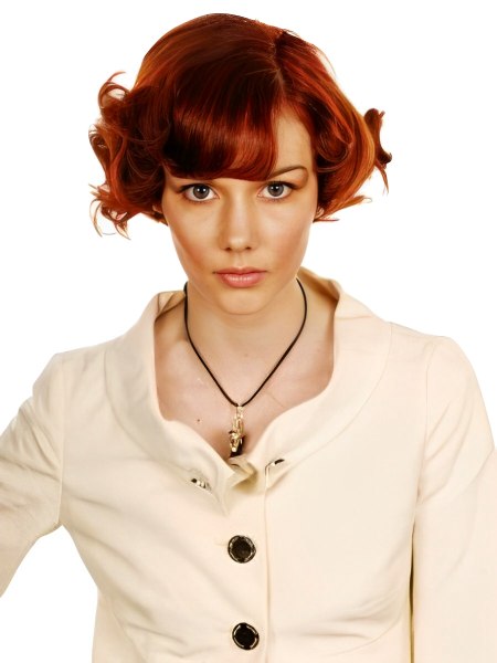 Modern hairstyle with copper curls