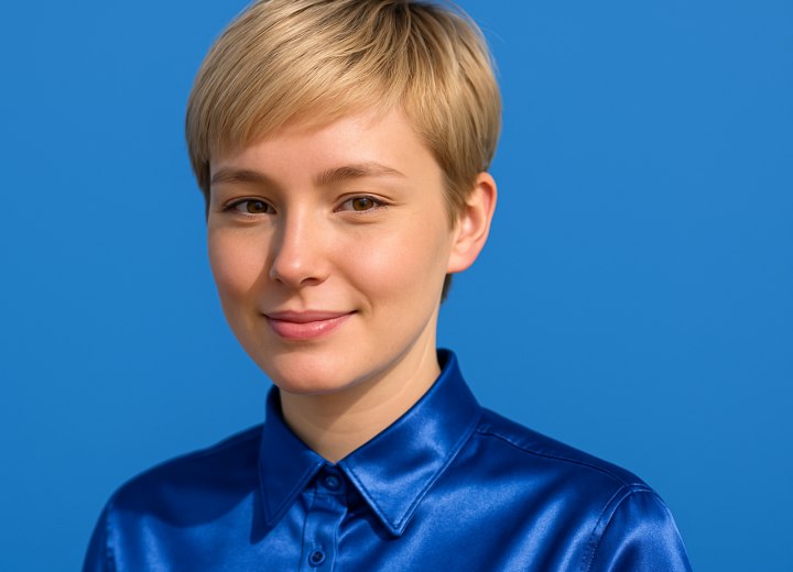Cute pixie cut for bleached hair