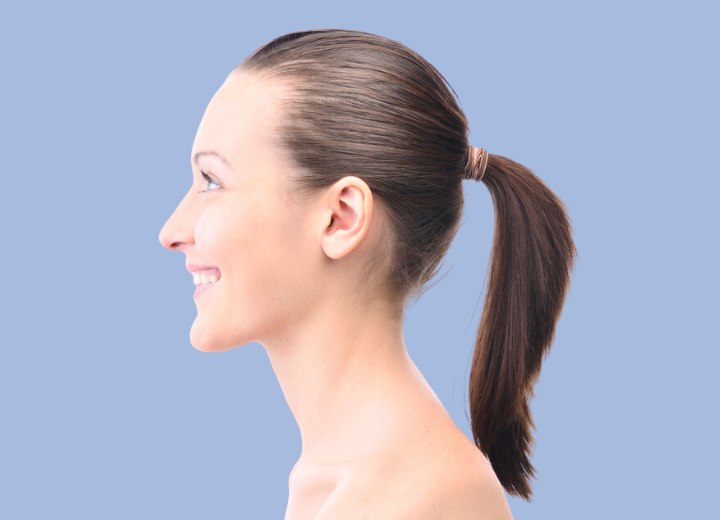 Side view of a ponytail