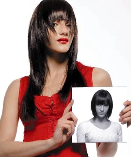 Sixties look long hair style photo