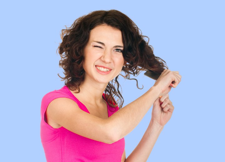 Woman with tangled hair