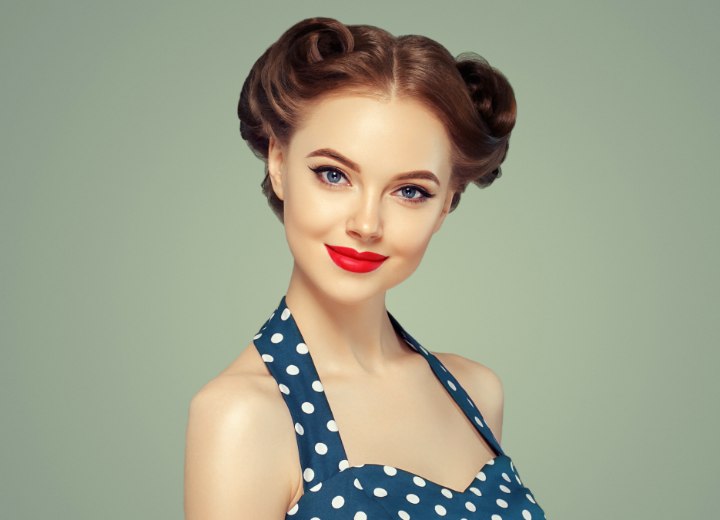Vintage hairstyle and hair coloring