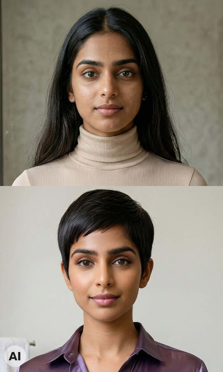 Il makeover di una donna che rinasce con un nuovo look e un taglio di capelli cortissimi