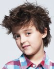 Easy care hairstyle for boys with thick hair