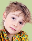 Rocker haircut with short cropped sides for young boys