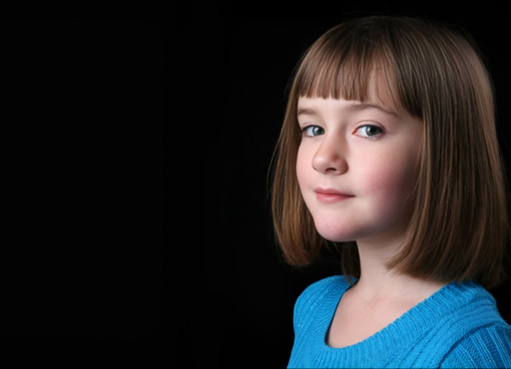 Girl with her hair cut into a bob