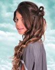 Long hairstyle with curls for teen girls and flower girls