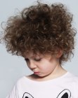 Short haircut for little girls with large curls