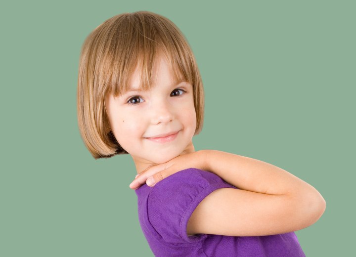 Little Girl Bob Haircut With Bangs