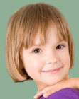 Practical blunt cut bob with bangs for little girls