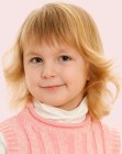 Easy hairstyle with bangs for little girls