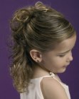 Partial up-style for little girls with curly hair