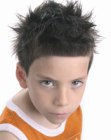 Little boys haircut with interior layering and texture