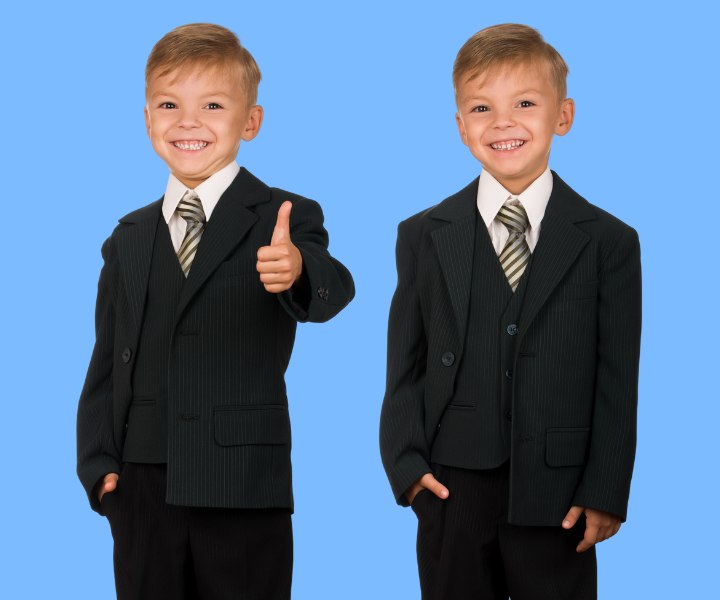 Little boy wearing a suit