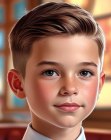 Little boys haircut with a side part