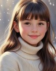 Girls hairstyle with soft bangs