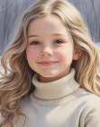 Long blonde hair with waves