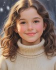 Medium-length hairstyle with curls for little girls
