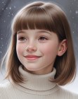 Bob cut with blunt bangs for girls