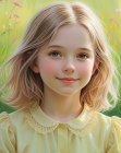 Shoulder-length wavy hairstyle for little girls