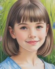 Bob with straight-across bangs for girls