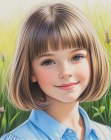 Modern bob haircut for little girls