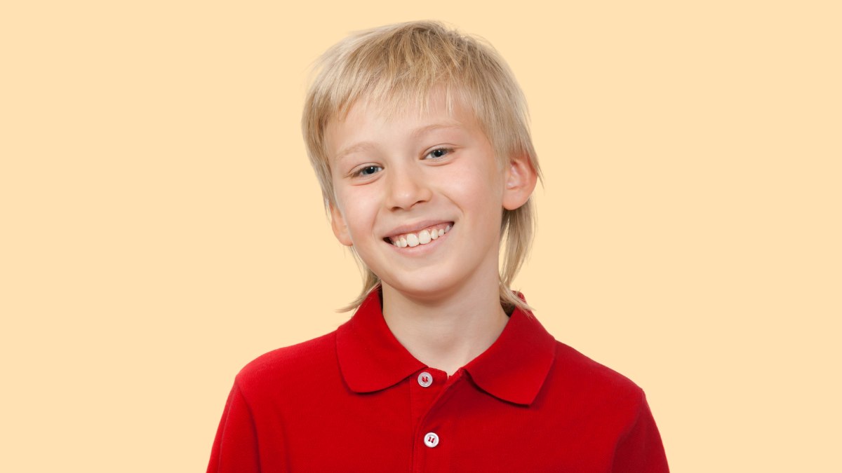 Mullet look haircut for young boys