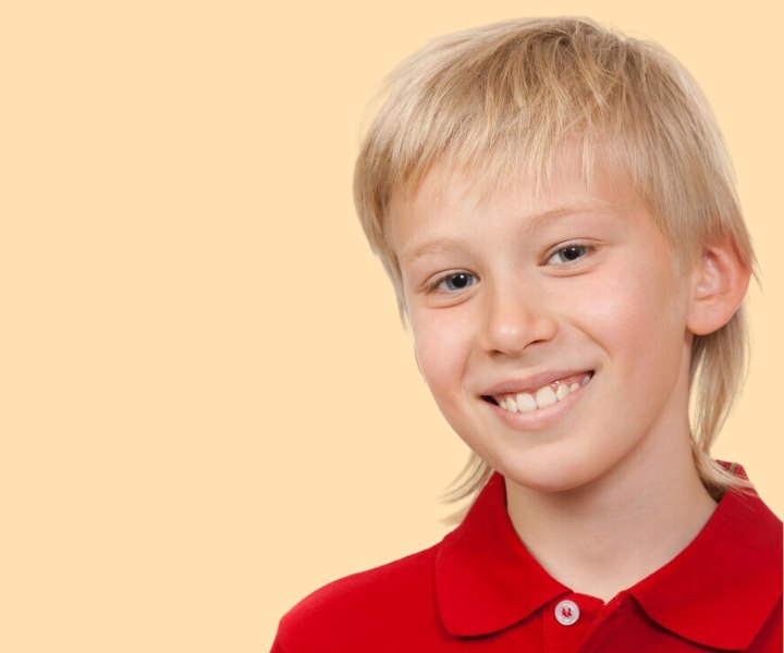 Mullet look haircut for young boys