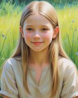 Long and sleek hairstyle for little girls