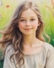 Past the shoulders girls hairstyle with waves