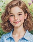 Shoulder-length hairstyle with curls for girls