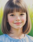 Bob with straight bangs for little girls