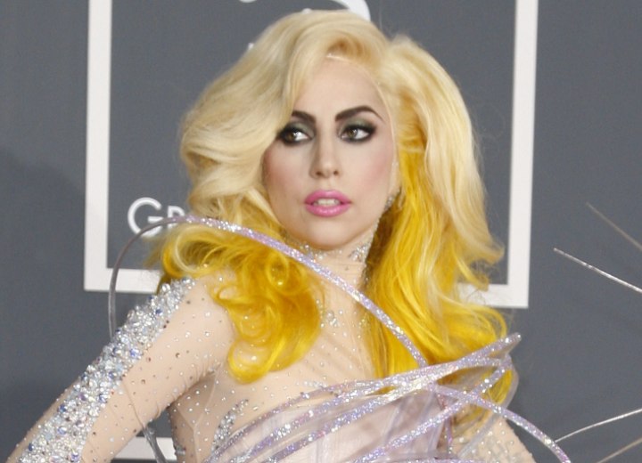 Lady Gaga with long blonde hair