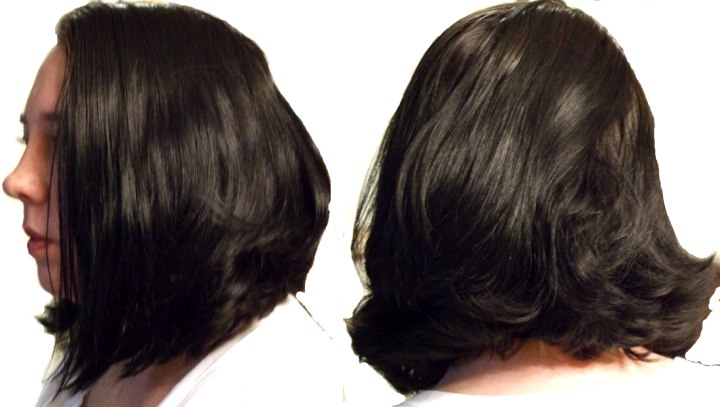 Before stacked bob hair makeover