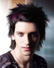 Funky hairdo with accent colors for men