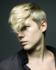 Men's haircut with clipper cut sides and nape