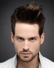 Guys hair with gel styling