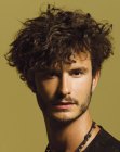 Male haircut for very curly hair