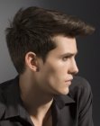 Hair with waxed styling for men