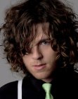 Long hair with spiral curls for men
