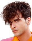 Modern men's haircut for curly hair