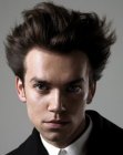Haircut with long top hair for men